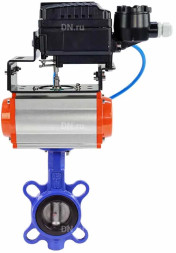 Затвор дисковый поворотный WBV1132N-2W-Fb-H Ду50 Ру16, корпус - чугун GG25, диск - нержавеющая сталь 316L, уплотнение - NBR, с пневмоприводом PA-SA-083 и с электропневматическим поворотным позиционером YT-1000RSN без обратной связи