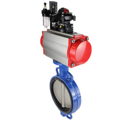 Затвор дисковый поворотный WBV1132N-2W-Fb-H Ду200 Ру16, корпус - чугун GG25, диск - нержавеющая сталь 316L, уплотнение - NBR, с пневмоприводом PA-DA-130, пневмораспределителем 4M310-08 AC220V, БКВ APL-210N, БПВ AFC2000
