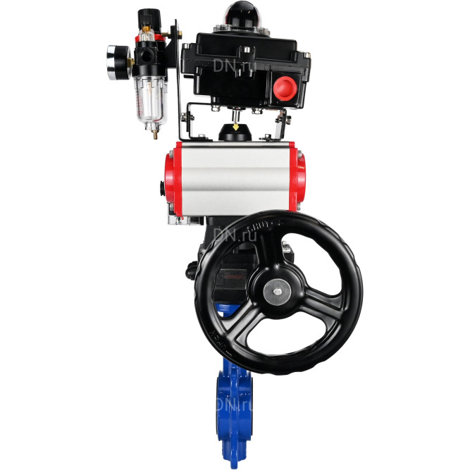 Затвор дисковый поворотный WBV1432E-2W-Fb-H Ду125 Ру16, корпус - чугун GGG50, диск - нержавеющая сталь 316L, EPDM, с пневмоприводом PA-DA-083, пневмораспределителем 4M310-08 DC24V, БКВ APL-410N EX, ручным дублером MON2-450-T28-ISO, БПВ AFC2000 в Алматы