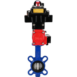 Затвор дисковый поворотный WBV1432N-2W-Fb-H Ду40 Ру16, корпус - чугун GGG50, диск - нержавеющая сталь 316L, уплотнение - NBR, с пневмоприводом PA-DA-052, пневмораспределителем 4M310-08 AC220V, БКВ APL-410N EX, БПВ AFC2000