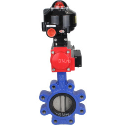 Затвор дисковый поворотный WBV1631E-2W-Fb-H Ду150 Ру16 LUG корпус - чугун QT450, диск - нержавеющая сталь 304, уплотнение - EPDM, с пневмоприводом PA-DA-105, пневмораспределителем 4M310-08 AC220V и БКВ APL-510N EX