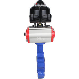 Затвор дисковый поворотный WBV1631E-2W-Fb-H Ду150 Ру16 LUG корпус - чугун QT450, диск - нержавеющая сталь 304, уплотнение - EPDM, с пневмоприводом PA-DA-105, пневмораспределителем 4M310-08 AC220V и БКВ APL-510N EX
