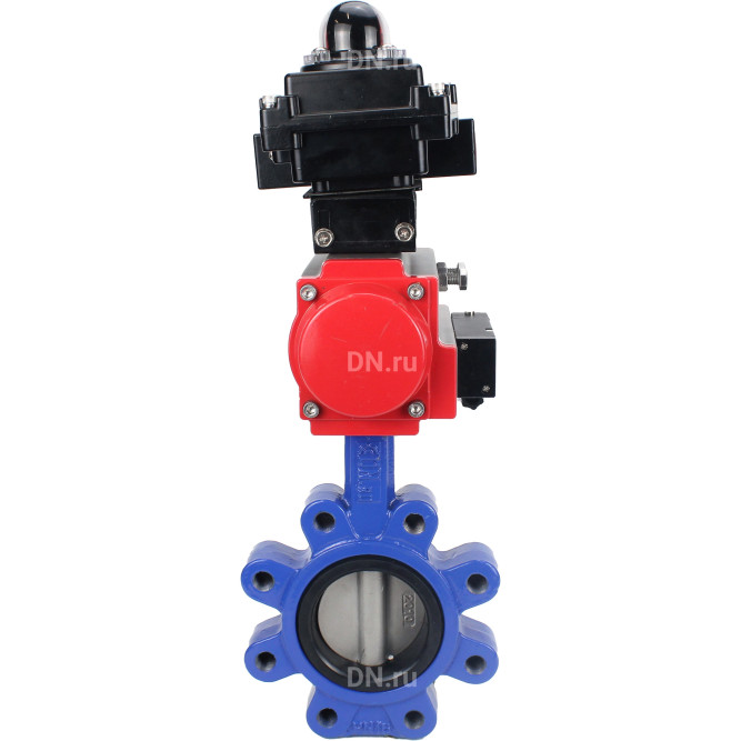 Затвор дисковый поворотный WBV1631E-2W-Fb-H Ду100 Ру16 LUG корпус - чугун QT450, диск - нержавеющая сталь 304, уплотнение - EPDM, с пневмоприводом PA-DA-083, пневмораспределителем 4M310-08 DC24V и БКВ APL-410N EX в Алматы