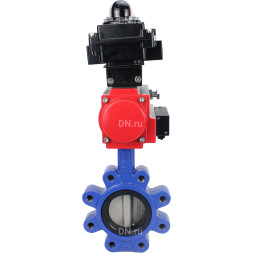 Затвор дисковый поворотный WBV1631N-2W-Fb-H Ду125 Ру16 LUG корпус - чугун QT450, диск - нержавеющая сталь 304, уплотнение - NBR, с пневмоприводом PA-DA-105, пневмораспределителем 4M310-08 DC24V и БКВ APL-410N EX