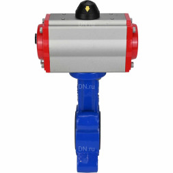 Затвор дисковый поворотный WBV1616E-2W-Fb-H Ду80 Ру16 LUG корпус - чугун QT450, диск - чугун QT450, уплотнение - EPDM, с пневмоприводом PA-SA-105 и пневмораспределителем 4M310-08 DC24V