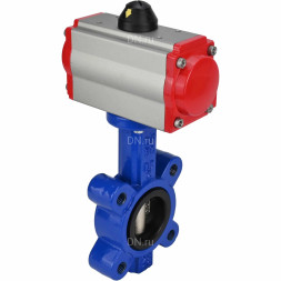 Затвор дисковый поворотный WBV1616E-2W-Fb-H Ду80 Ру16 LUG корпус - чугун QT450, диск - чугун QT450, уплотнение - EPDM, с пневмоприводом PA-SA-105 и пневмораспределителем 4M310-08 DC24V