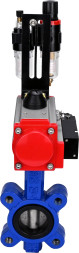 Затвор дисковый поворотный WBV1631N-2W-Fb-H Ду80 Ру16 LUG корпус - чугун QT450, диск - нержавеющая сталь 304, уплотнение - NBR, с пневмоприводом PA-SA-105, пневмораспределителем 4M310-08 AC220V и БПВ AFC2000