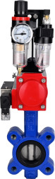 Затвор дисковый поворотный WBV1631N-2W-Fb-H Ду65 Ру16 LUG корпус - чугун QT450, диск - нержавеющая сталь 304, уплотнение - NBR, с пневмоприводом PA-SA-105, пневмораспределителем 4M310-08 DC24V и БПВ AFC2000