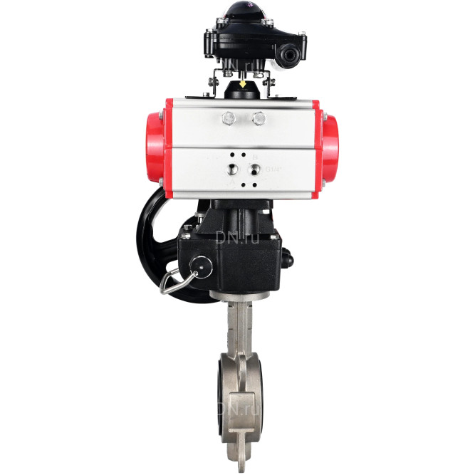 Затвор дисковый поворотный WBV3131E-2W-Fb-H Ду150 Ру16, корпус - нержавеющая сталь 304, диск - нержавеющая сталь 304, уплотнение - EPDM, с пневмоприводом PA-DA-105, БКВ APL-210N и ручным дублером MON3-700-T38-ISO в Алматы