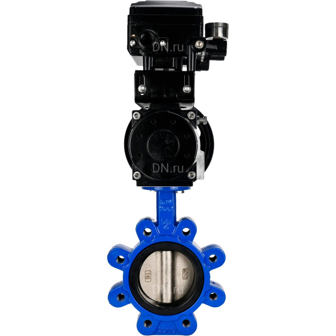 Затвор дисковый поворотный WBV1616E-2W-Fb-H Ду150 Ру16 LUG корпус - чугун QT450, диск - чугун QT450, уплотнение - EPDM, с пневмоприводом PA-DA-105-1 и позиционером YT-1000RSN без обратной связи в Алматы