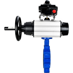 Затвор дисковый поворотный WBV1616E-2W-Fb-H Ду125 Ру16 LUG корпус - чугун QT450, диск - чугун QT450, уплотнение - EPDM, с пневмоприводом PA-DA-105-1 и БКВ APL-410N EX