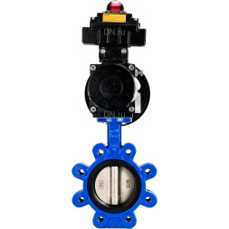 Затвор дисковый поворотный WBV1616E-2W-Fb-H Ду125 Ру16 LUG корпус - чугун QT450, диск - чугун QT450, уплотнение - EPDM, с пневмоприводом PA-DA-105-1 и БКВ APL-410N EX