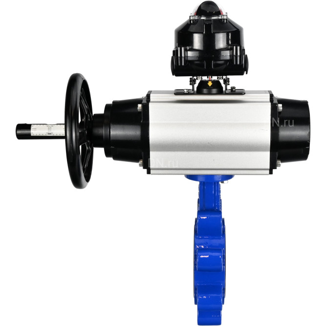 Затвор дисковый поворотный WBV1631E-2W-Fb-H Ду150 Ру16 LUG корпус - чугун QT450, диск - нержавеющая сталь 304, уплотнение - EPDM, с пневмоприводом PA-DA-105-1 и БКВ APL-510N EX в Алматы