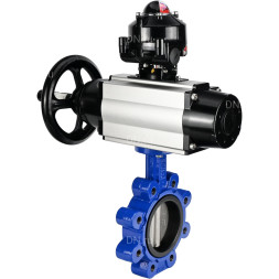 Затвор дисковый поворотный WBV1631E-2W-Fb-H Ду150 Ру16 LUG корпус - чугун QT450, диск - нержавеющая сталь 304, уплотнение - EPDM, с пневмоприводом PA-DA-105-1 и БКВ APL-510N EX