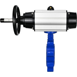 Затвор дисковый поворотный WBV1631N-2W-Fb-H Ду125 Ру16 LUG корпус - чугун QT450, диск - нержавеющая сталь 304, уплотнение - NBR, с пневмоприводом PA-DA-105-1 и пневмораспределителем 4M310-08 DC24V