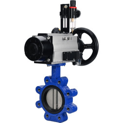 Затвор дисковый поворотный WBV1631E-2W-Fb-H Ду150 Ру16 LUG корпус - чугун QT450, диск - нержавеющая сталь 304, уплотнение - EPDM, с пневмоприводом PA-DA-105-1, пневмораспределителем 4M310-08 DC24V и БПВ AFC2000