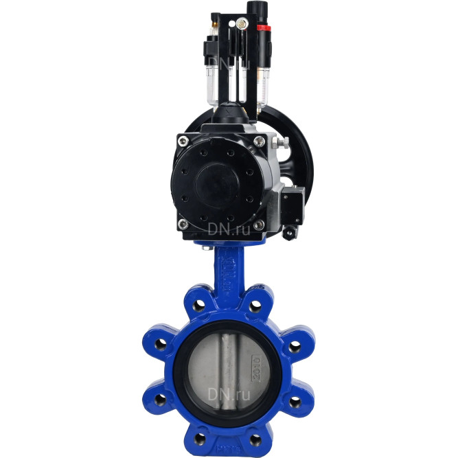 Затвор дисковый поворотный WBV1631E-2W-Fb-H Ду150 Ру16 LUG корпус - чугун QT450, диск - нержавеющая сталь 304, уплотнение - EPDM, с пневмоприводом PA-DA-105-1, пневмораспределителем 4M310-08 DC24V и БПВ AFC2000 в Алматы