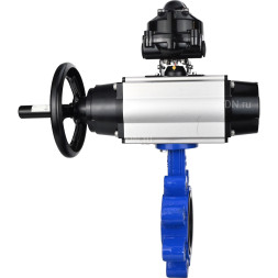 Затвор дисковый поворотный WBV1616N-2W-Fb-H Ду125 Ру16 LUG корпус - чугун QT450, диск - чугун QT450, уплотнение - NBR, с пневмоприводом PA-DA-105-1, пневмораспределителем 4M310-08 AC220V и БКВ APL-510N EX