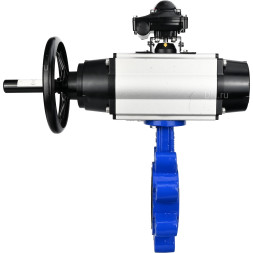 Затвор дисковый поворотный WBV1616E-2W-Fb-H Ду125 Ру16 LUG корпус - чугун QT450, диск - чугун QT450, уплотнение - EPDM, с пневмоприводом PA-DA-105-1, пневмораспределителем 4M310-08 AC220V и БКВ APL-210N
