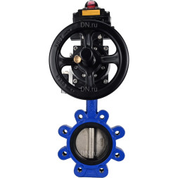 Затвор дисковый поворотный WBV1616E-2W-Fb-H Ду125 Ру16 LUG корпус - чугун QT450, диск - чугун QT450, уплотнение - EPDM, с пневмоприводом PA-DA-105-1, пневмораспределителем 4M310-08 DC24V и БКВ APL-410N EX