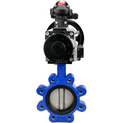 Затвор дисковый поворотный WBV1631E-2W-Fb-H Ду150 Ру16 LUG корпус - чугун QT450, диск - нержавеющая сталь 304, уплотнение - EPDM, с пневмоприводом PA-DA-105-1, пневмораспределителем 4M310-08 DC24V и БКВ APL-210N