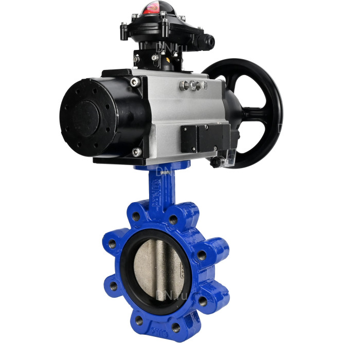 Затвор дисковый поворотный WBV1616E-2W-Fb-H Ду125 Ру16 LUG корпус - чугун QT450, диск - чугун QT450, уплотнение - EPDM, с пневмоприводом PA-DA-105-1, пневмораспределителем 4M310-08 DC24V и БКВ APL-210N в Алматы