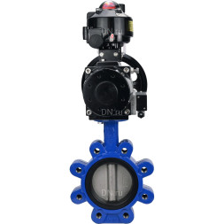Затвор дисковый поворотный WBV1631N-2W-Fb-H Ду125 Ру16 LUG корпус - чугун QT450, диск - нержавеющая сталь 304, уплотнение - NBR, с пневмоприводом PA-DA-105-1, пневмораспределителем 4M310-08 DC24V, БКВ APL-510N EX и БПВ AFC2000