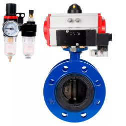 Затвор дисковый поворотный WBV1331E-2W-F-H Ду200 Ру16 фланцевый, корпус - чугун GGG40, диск - нержавеющая сталь 304, уплотнение - EPDM, с пневмоприводом PA-SA-210, пневмораспределителем 4M310-08 AC220V и БПВ AFC2000