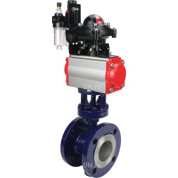 Затвор дисковый поворотный с тройным эксцентриситетом WBV3EX-3432M-1W-F-ISO Ду50 Ру25 фланцевый, углеродистая сталь WCB диск - нерж.сталь 316, METAL с пневмоприводом PA-DA-083, пневмораспределителем 4M310-08 AC220V, БКВ APL-210N и БПВ AFC2000