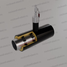Тройник с шаровым краном воздушника, Ст 09Г2С (ГОСТ 8732-78) 325 мм - ППУ ПЭ