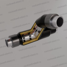 Тройниковое ответвление с переходом, 426х9 - 426х9 - 325х8 Ст 10 — Ст 20 (ГОСТ 10704-91/10705-80) - ППУ ПЭ - ЗМКВ
