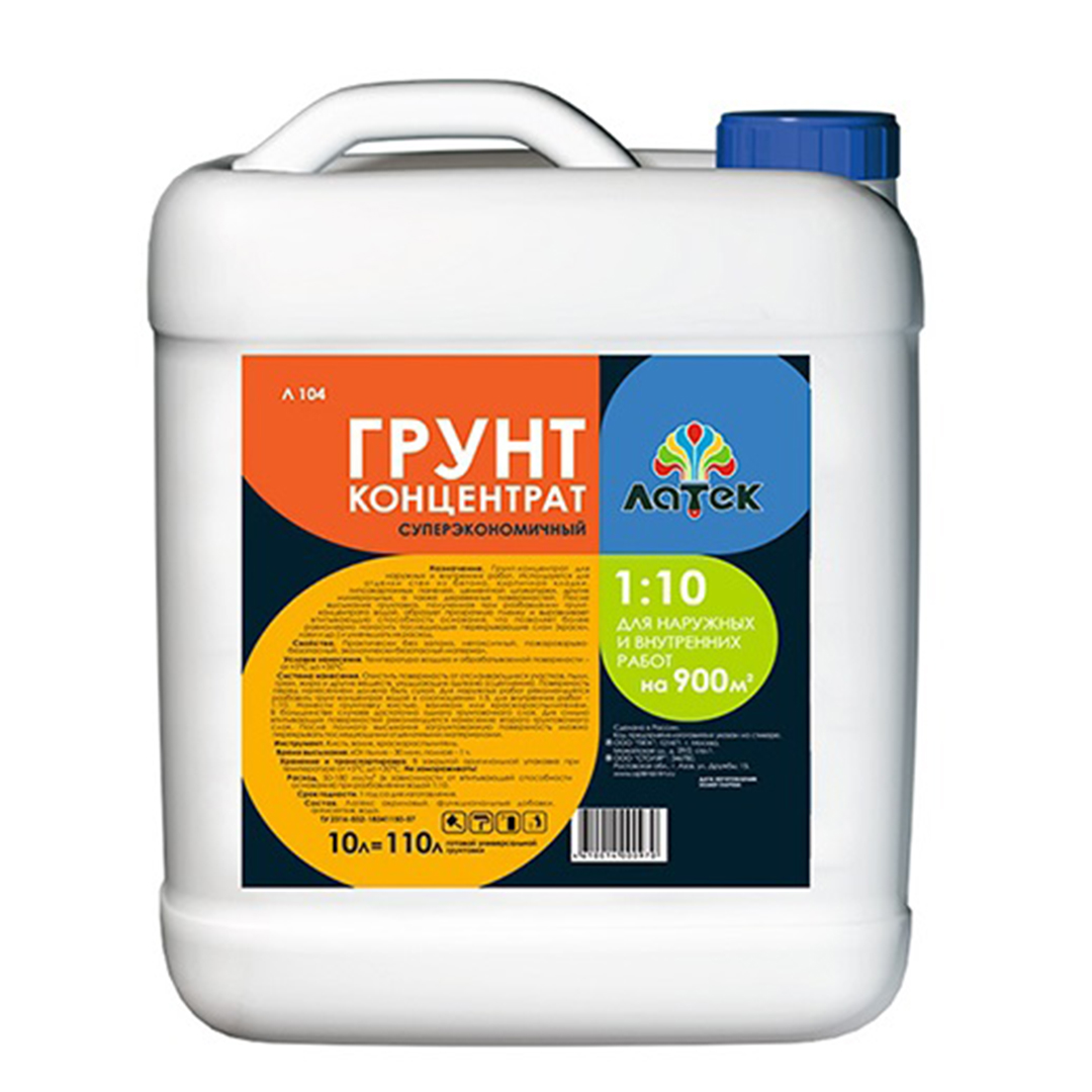 Грунт-концентрат "ЛАТЕК" 1:10 для наружных и внутренних работ 1л. Л 104/360