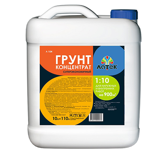 Грунт-концентрат "ЛАТЕК" 1:10 для наружных и внутренних работ 5л. Л 104/100