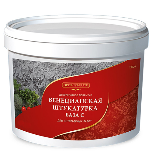 Декоративное покрытие Венецианская штукатурка (База С) для внутренних работ 7кг. D 729