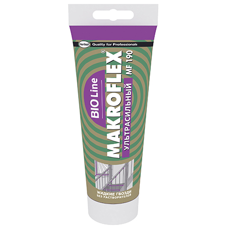 Монтажный клей Makroflex BioLine MF190 Ультрасильный 185г. (прозрачный) 1876779/2670486
