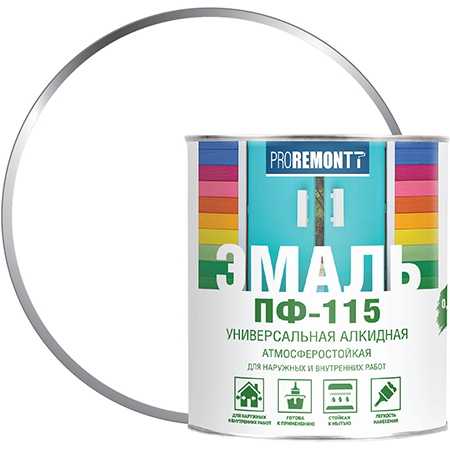 Эмаль Proremontt ПФ-115 белый матовый 0,9кг.