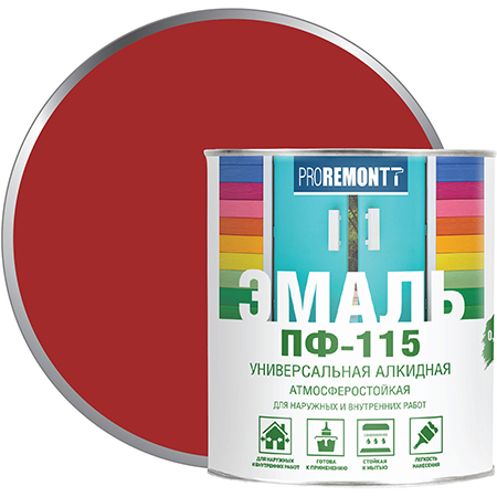 Эмаль Proremontt ПФ-115 красный 0,9кг.