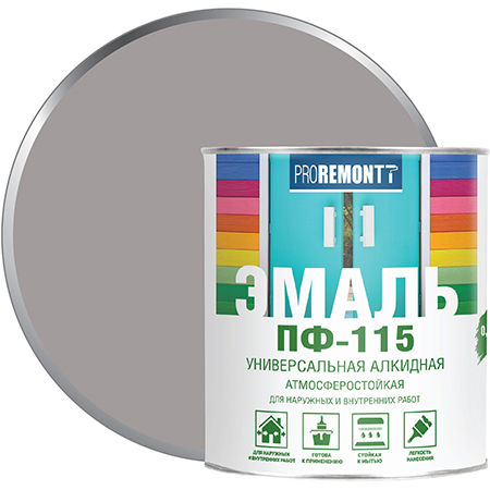 Эмаль Proremontt ПФ-115 серый 0,9кг.