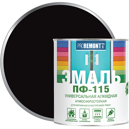 Эмаль Proremontt ПФ-115 черный 1,9кг.