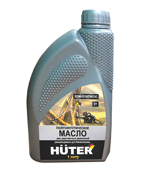 Масло 2Т полусинтетическое для двухтактных двигателей Huter, 1л.