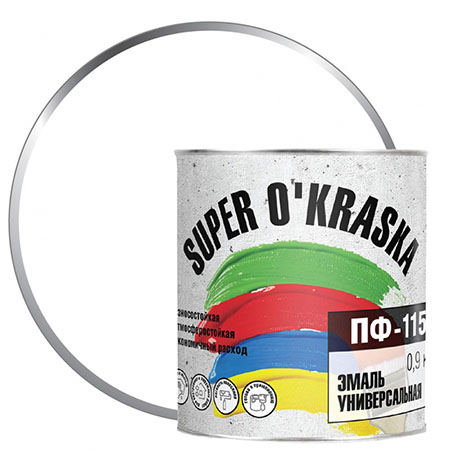 Эмаль Super okraska ПФ-115 белый глянцевый 0,9кг.