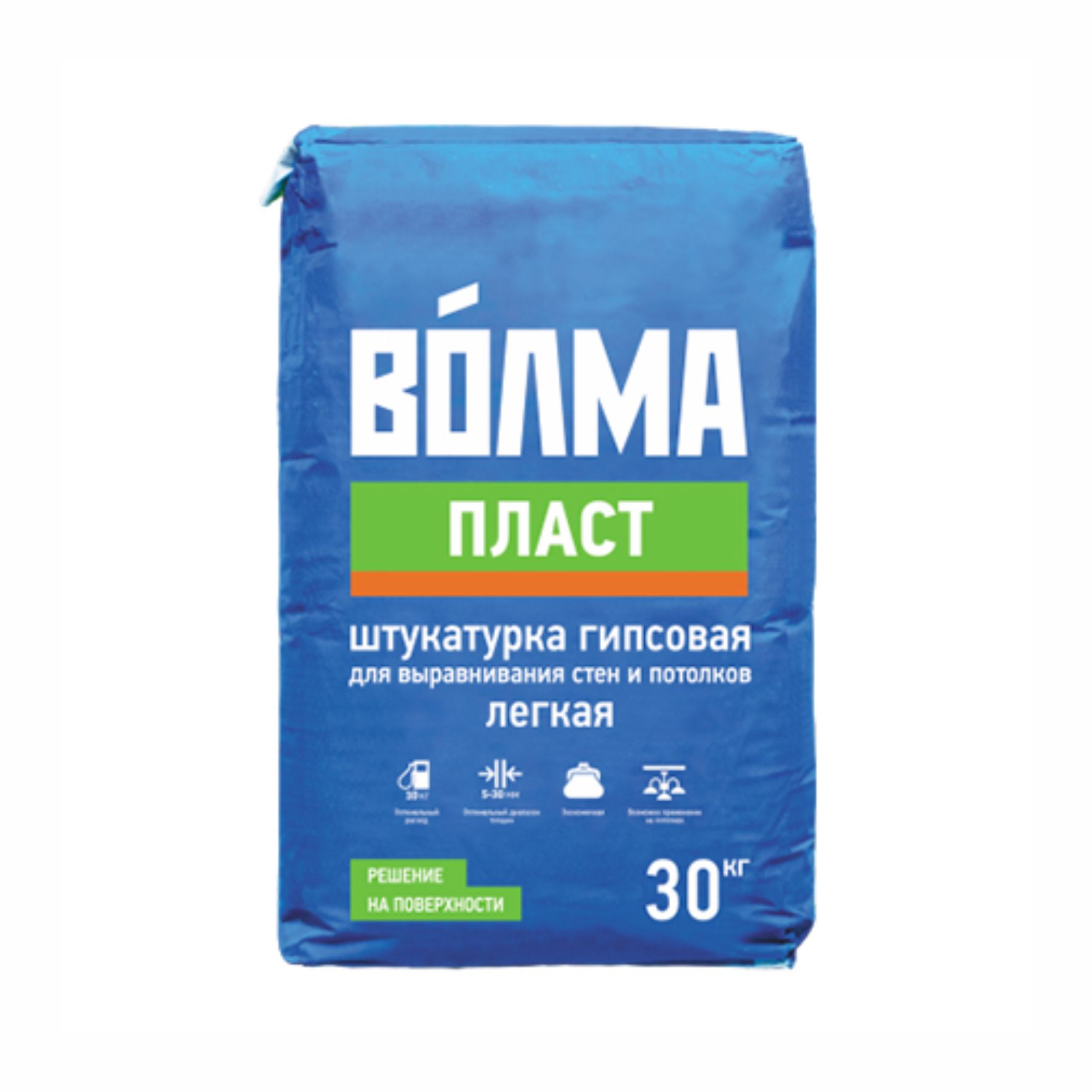 Штукатурка гипсовая для выравнивания стен и потолков Волма Пласт 25кг 1/45/56