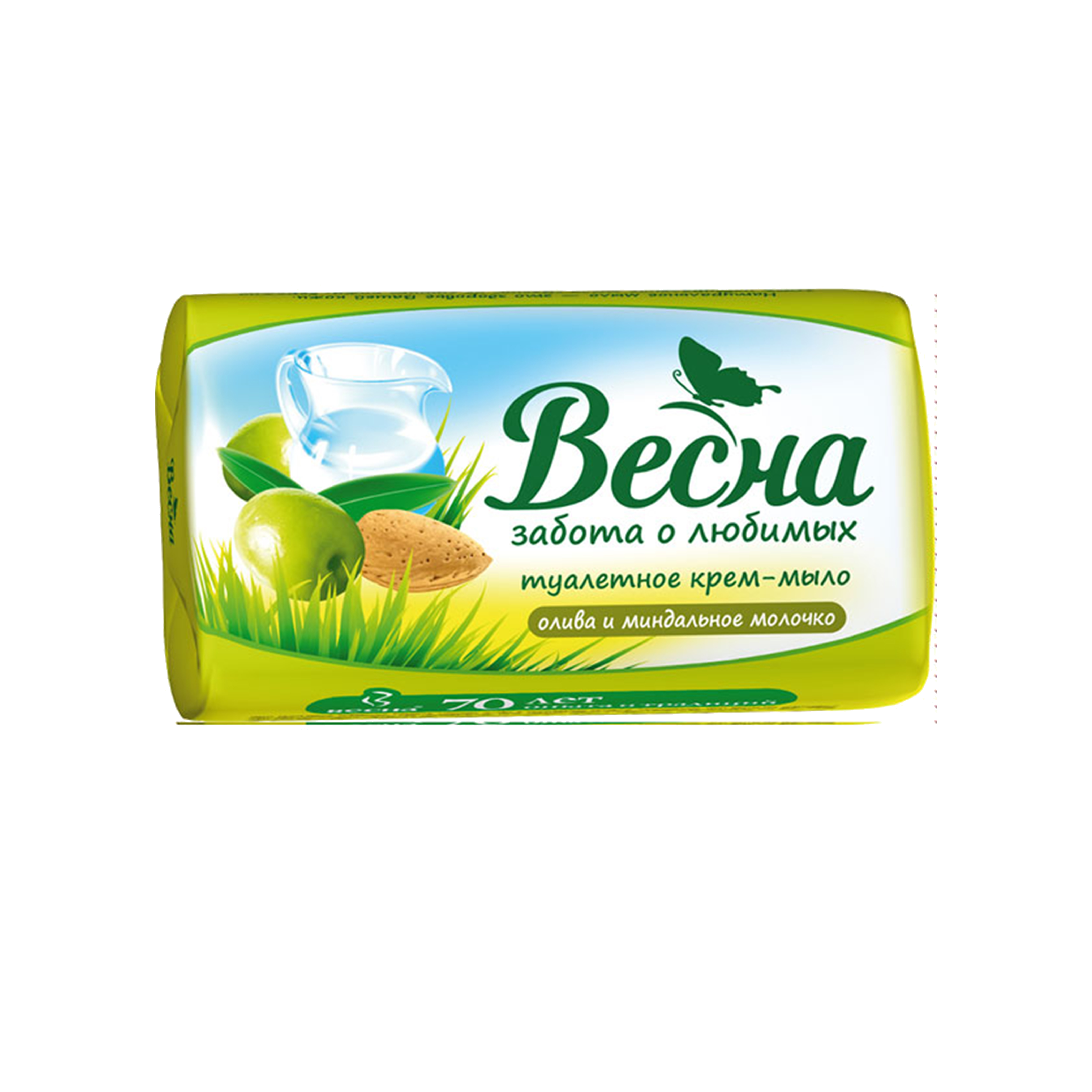 Мыло туалетное "Олива и миндальное молоко" Весна 90г 6088