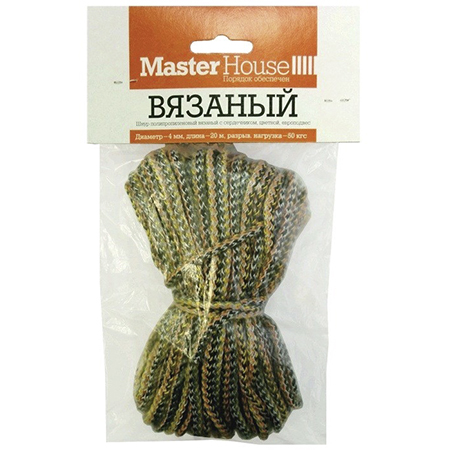 Шнур полипропиленовый вязаный Master House 20м 4мм 60391