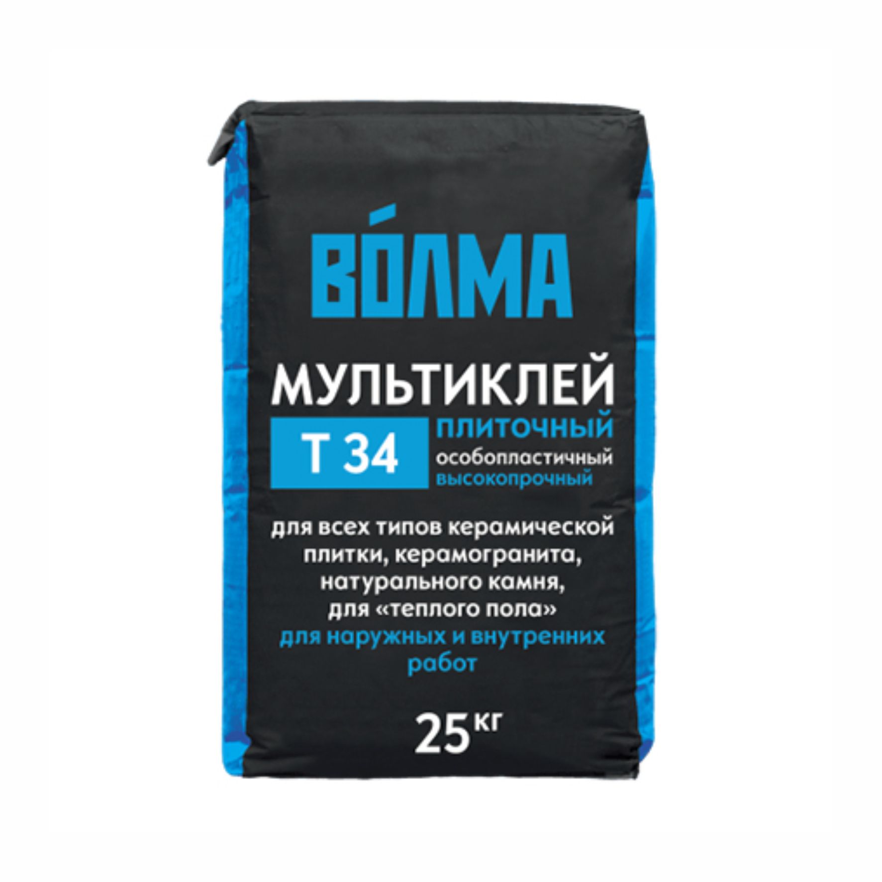 Клей цементный для тяжелой плитки и натурального камня Волма Мультиклей 25кг 1/56
