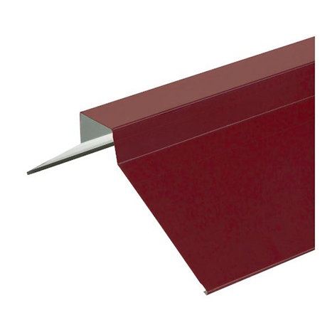 Планка конька прямоугольного 115х30х115 0,45 RAL 3005 красное вино GRL