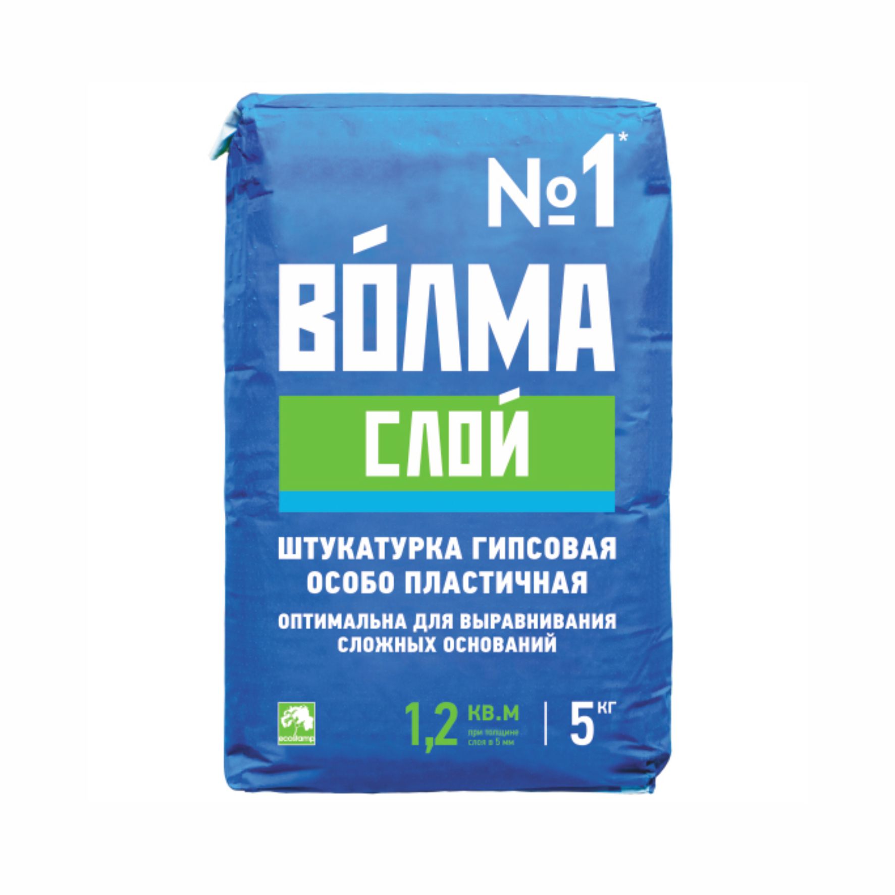 Штукатурка гипсовая для выравнивания сложных оснований Волма Слой 5кг 1/208