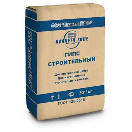 Гипс строительный Г-5 Планета Гипс 30кг 1/50