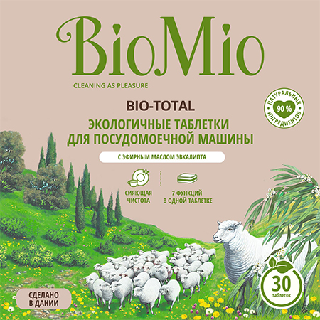 Таблетки для посудомоечных машин с масло эвкалипта BioMio Bio-total (30шт.)