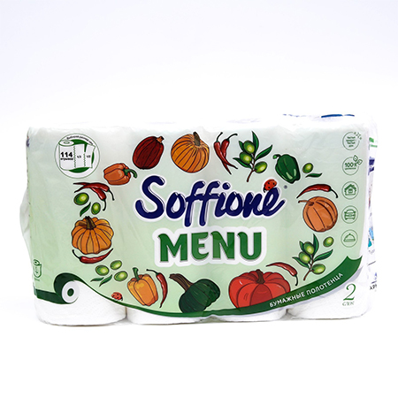 Бумажные полотенца Soffione Menu 2-х сл., 4 рул.